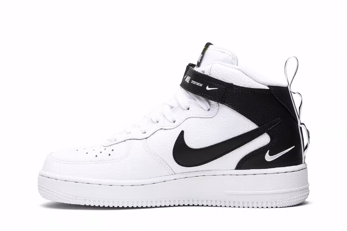 Nike Air Force 1 Mid White Black, view 4