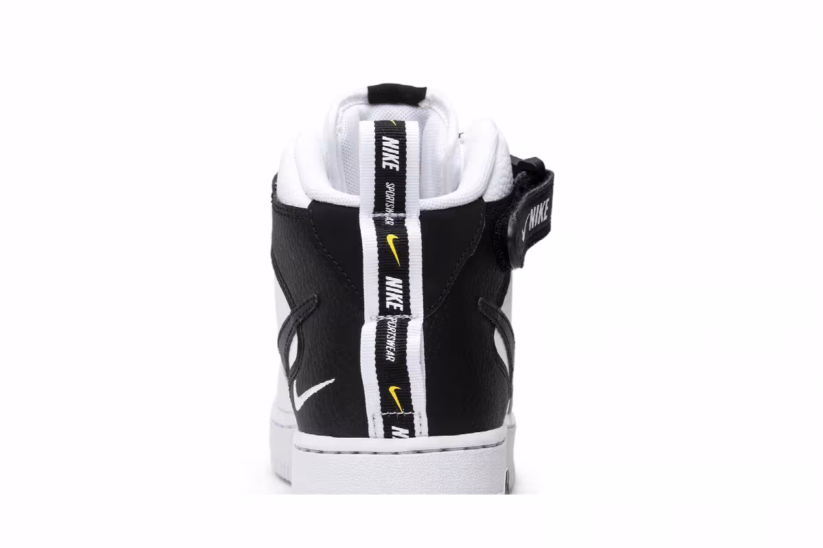 Nike Air Force 1 Mid White Black, view 8