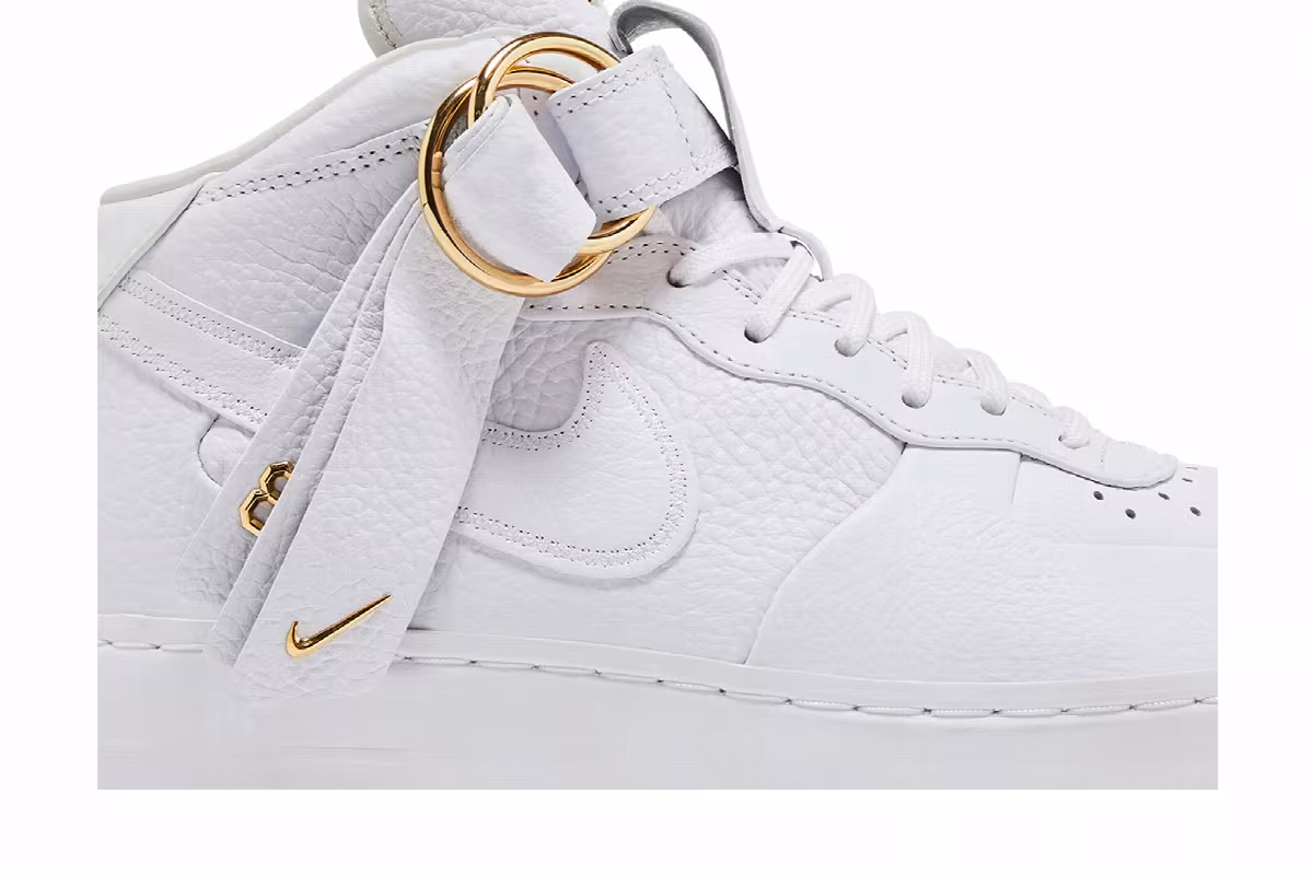 Victor Cruz x Nike Air Force 1 Mid White Gold, view 3