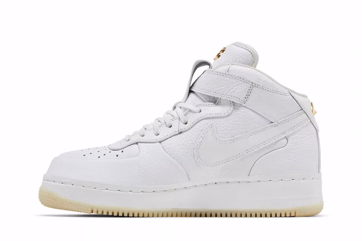 Victor Cruz x Nike Air Force 1 Mid White Gold, view 4