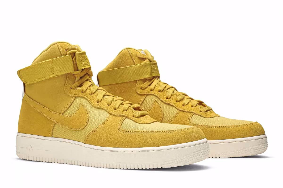 Nike Air Force 1 High Suede Yellow Ochre, view 9