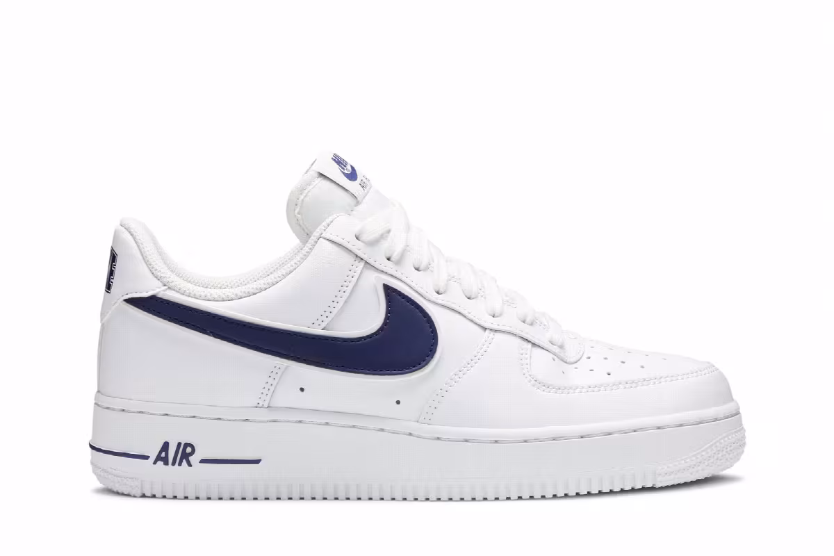 Nike Air Force 1 White Deep Royal, view 2