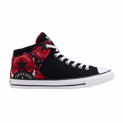 Converse Chuck Taylor All Star Street Mid 'Black Red Patch Pattern'