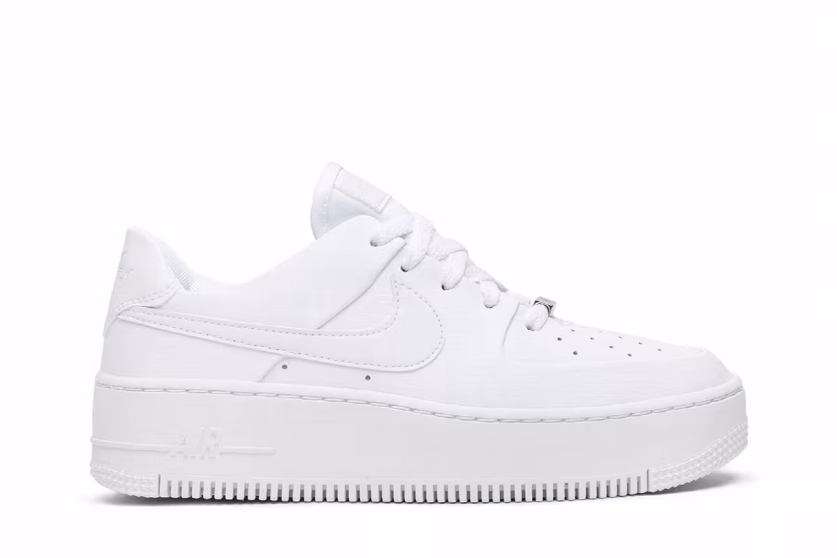 Nike Women's Air Force 1 Sage Low Triple White, view 2