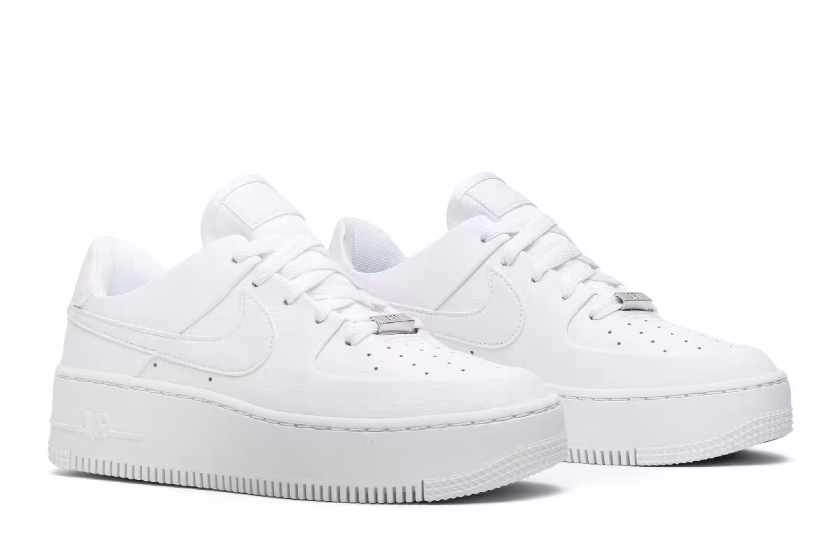 Nike Women's Air Force 1 Sage Low Triple White, view 9