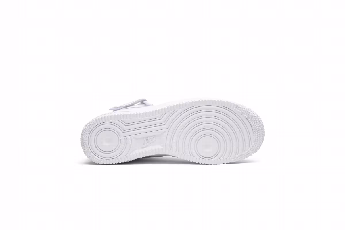 Nike Women's Air Force 1 Mid 07 Leather Triple White, view 5
