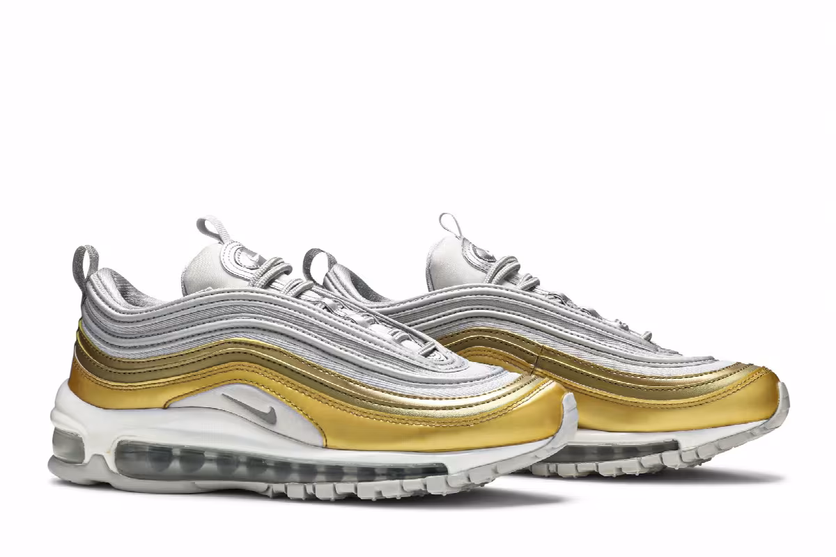Nike Women's Air Max 97 Metallic Gold, view 9