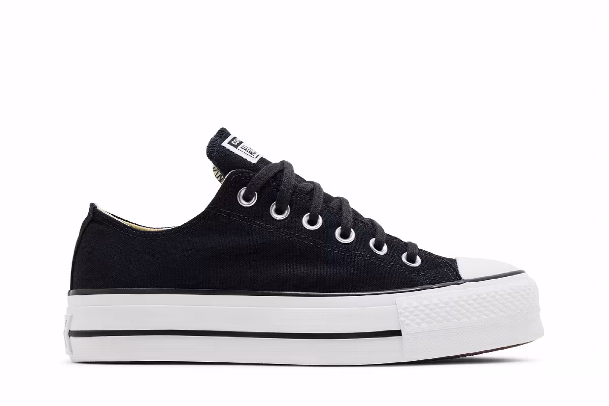 Converse Women's Chuck Taylor All Star Lift Low Black White, view 2