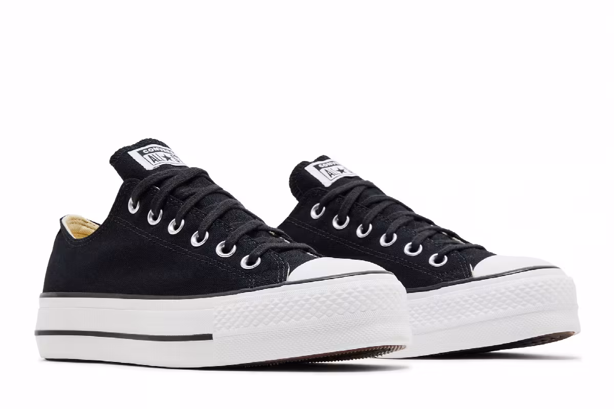 Converse Women's Chuck Taylor All Star Lift Low Black White, view 9