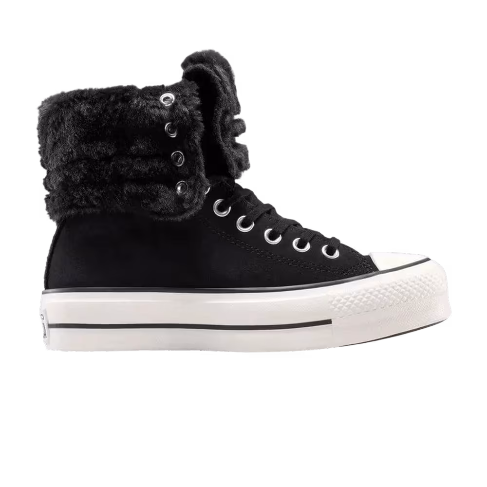 Converse Women's All Star Fold Over Lift Hi Black