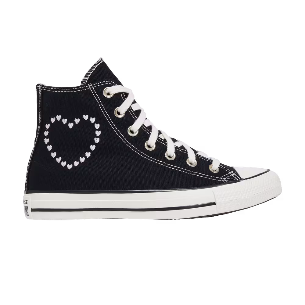 Converse Women's Chuck Taylor All Star High Embroidered Hearts - Black