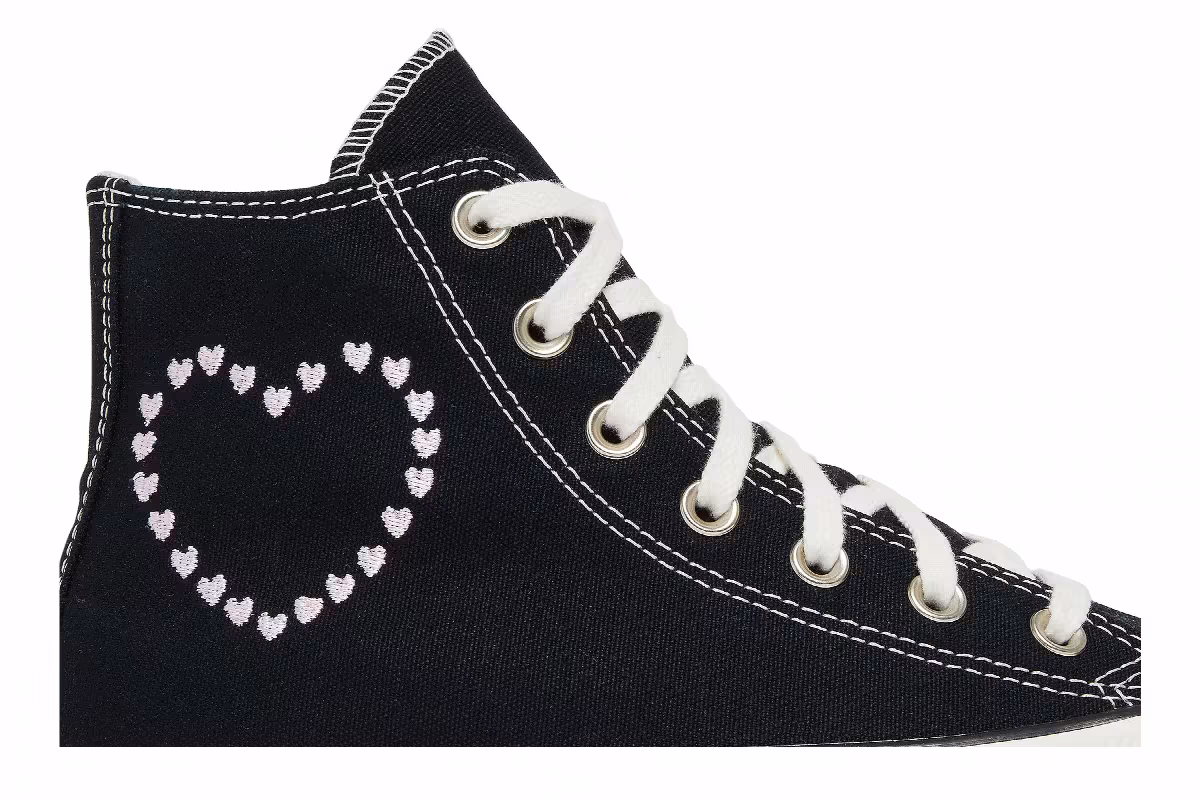 Converse Women's Chuck Taylor All Star High Embroidered Hearts - Black, view 3
