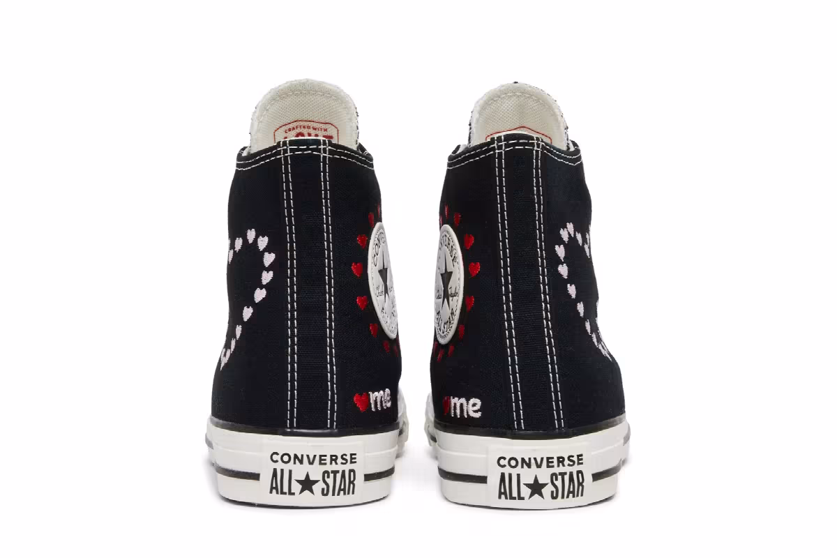 Converse Women's Chuck Taylor All Star High Embroidered Hearts - Black, view 7