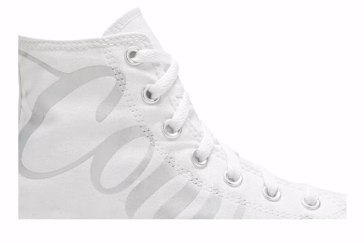 Converse Women's Chuck Taylor All Star High Metallic Script Logo - White, view 3