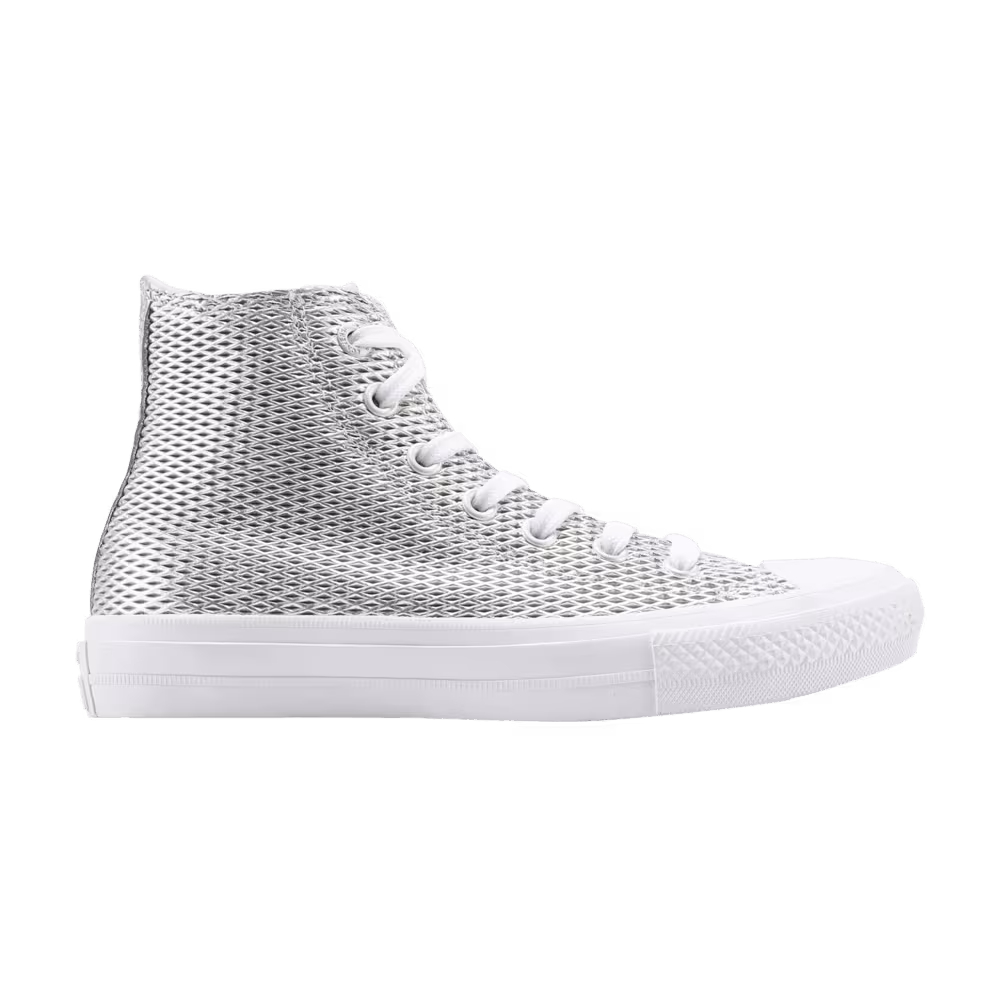 Converse Women's Chuck Taylor All Star 2 High Perforated Metallic Silver