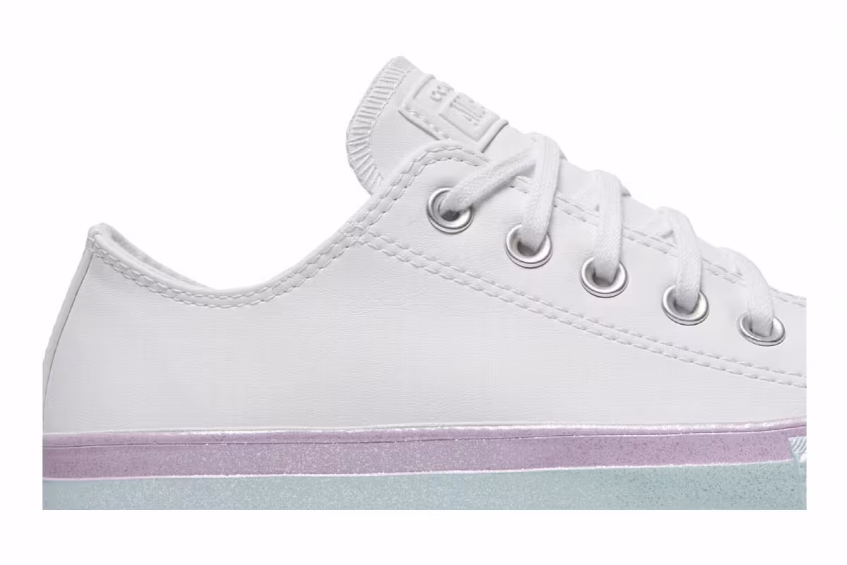 Converse Women's Chuck Taylor All Star Lift Low White Lilac Blue, view 3