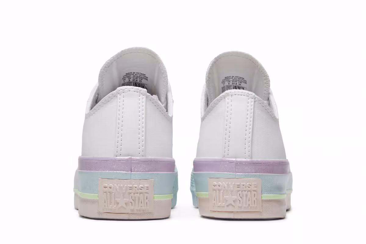 Converse Women's Chuck Taylor All Star Lift Low White Lilac Blue, view 7