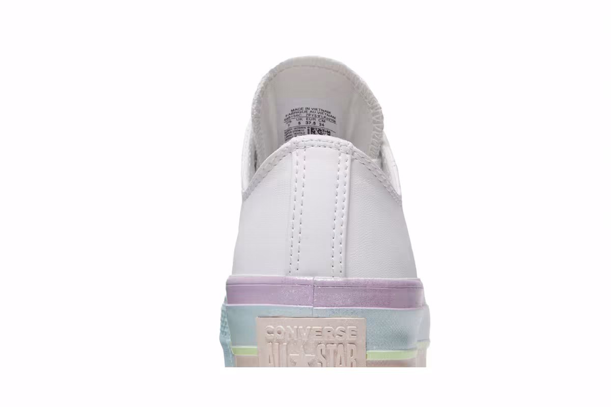 Converse Women's Chuck Taylor All Star Lift Low White Lilac Blue, view 8