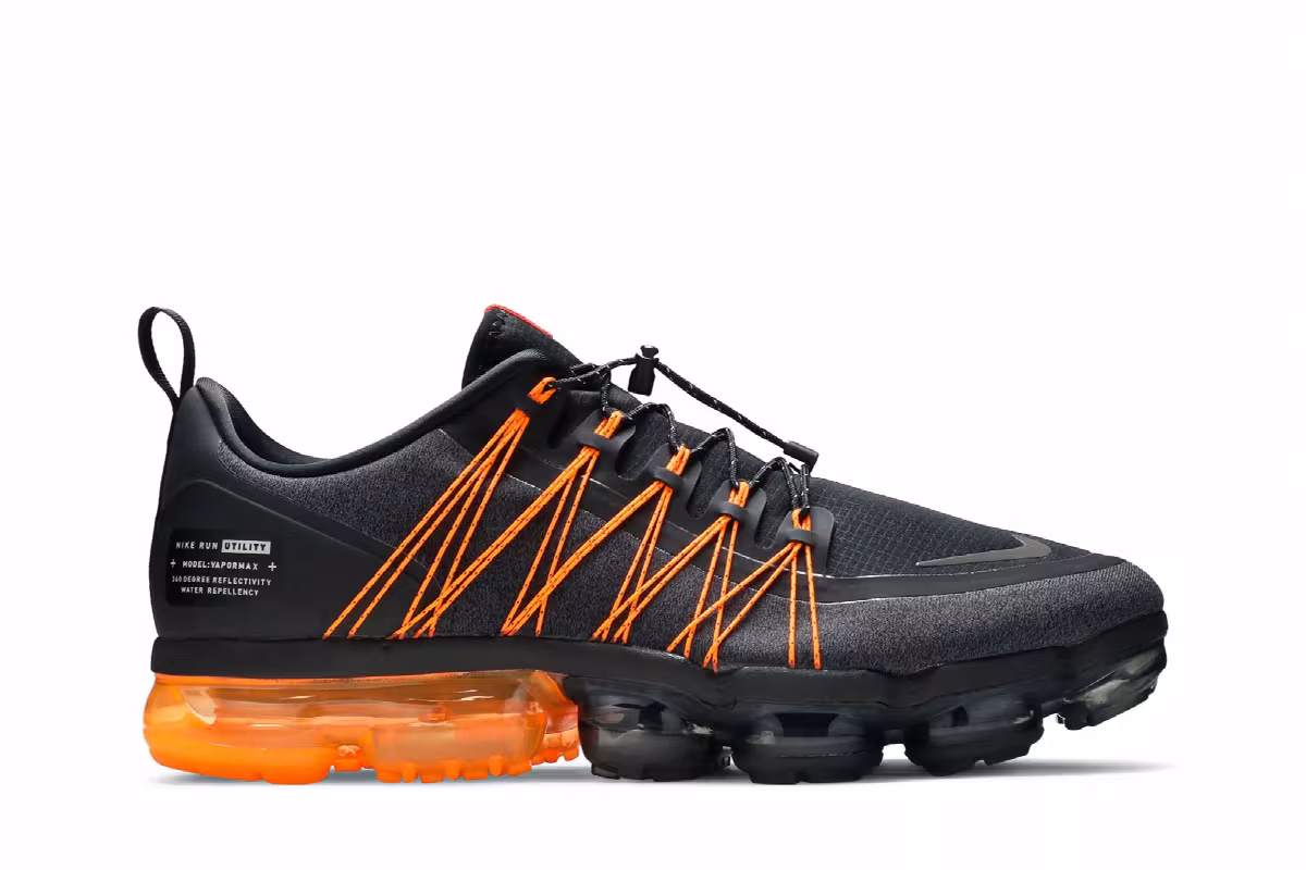 Nike Air VaporMax Run Utility Black Orange, view 2