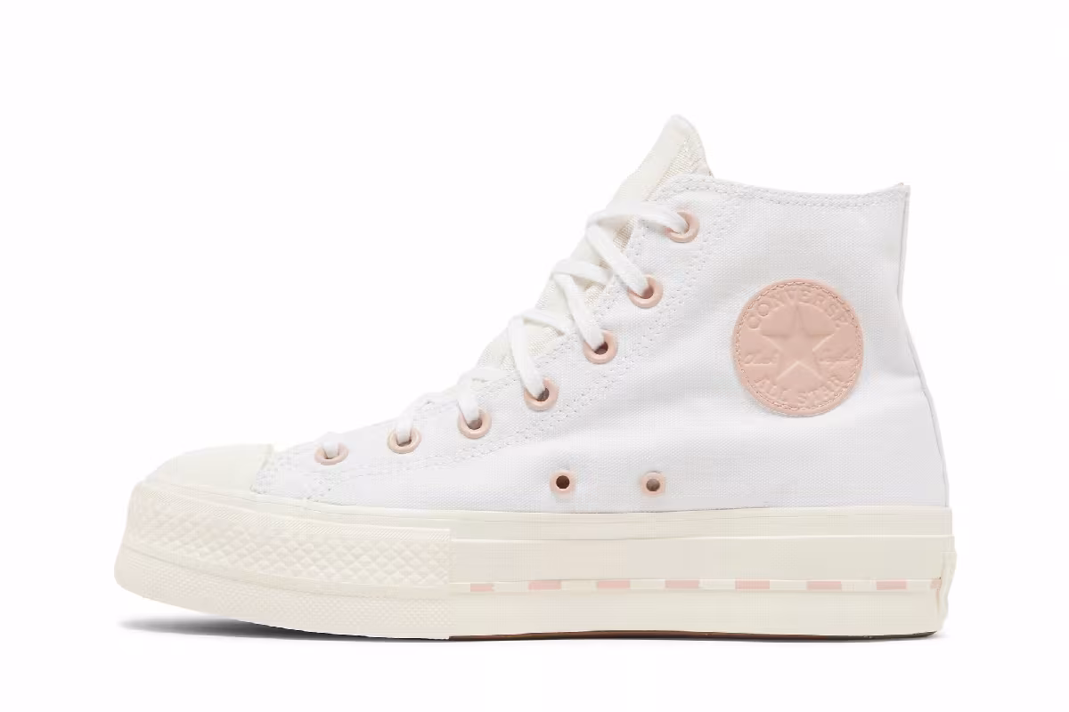 Converse Women's Chuck Taylor All Star Lift High White Pink Clay, view 4