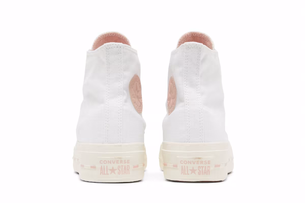 Converse Women's Chuck Taylor All Star Lift High White Pink Clay, view 7
