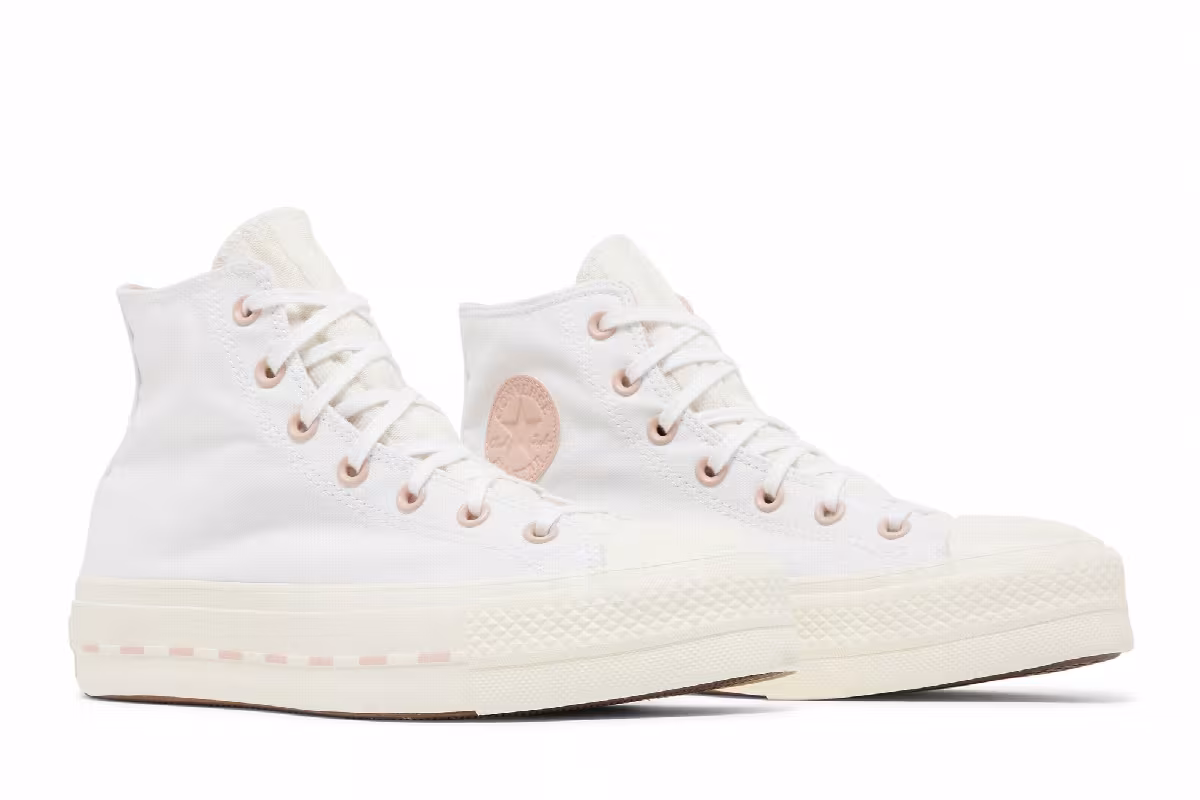 Converse Women's Chuck Taylor All Star Lift High White Pink Clay, view 9
