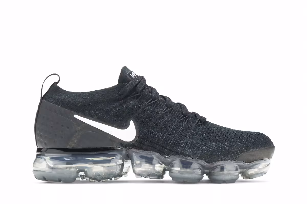 Nike Women's Air VaporMax Flyknit 2 Black White, view 2