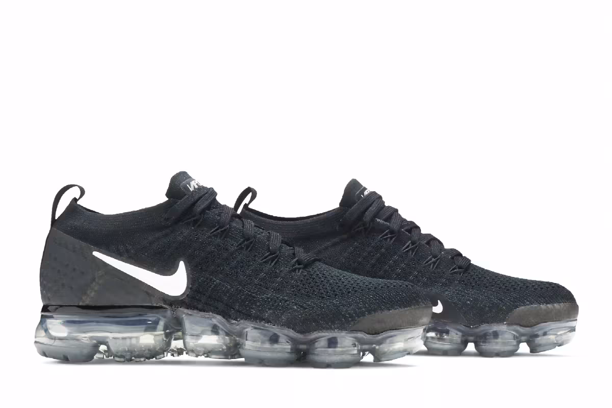 Nike Women's Air VaporMax Flyknit 2 Black White, view 9
