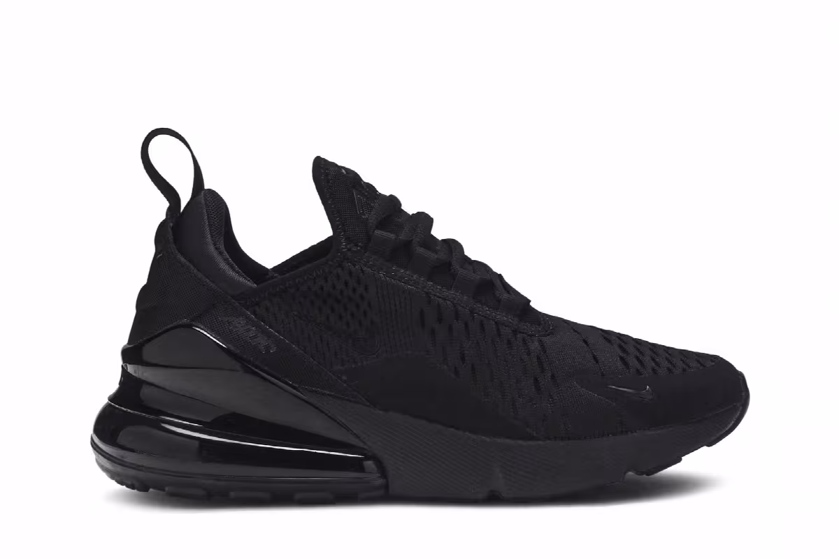 Nike Women's Air Max 270 Triple Black, view 2