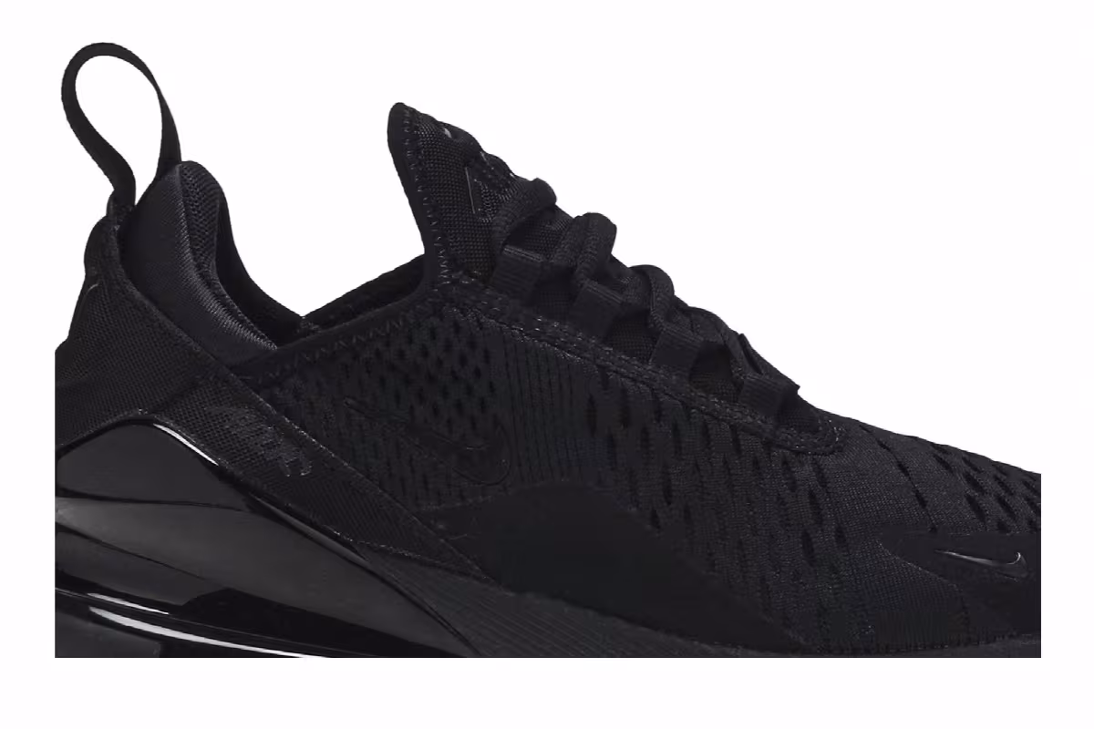 Nike Women's Air Max 270 Triple Black, view 3