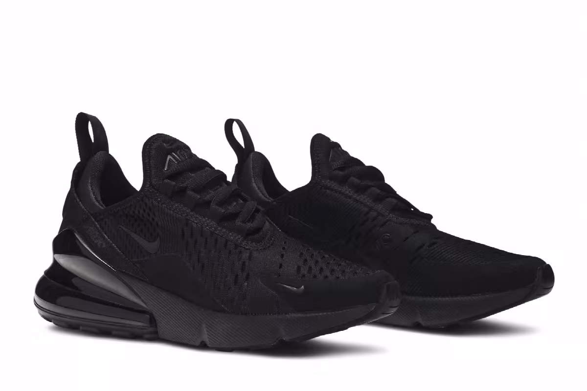 Nike Women's Air Max 270 Triple Black, view 9