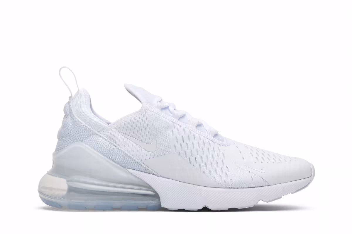 Nike Women's Air Max 270 Triple White, view 2