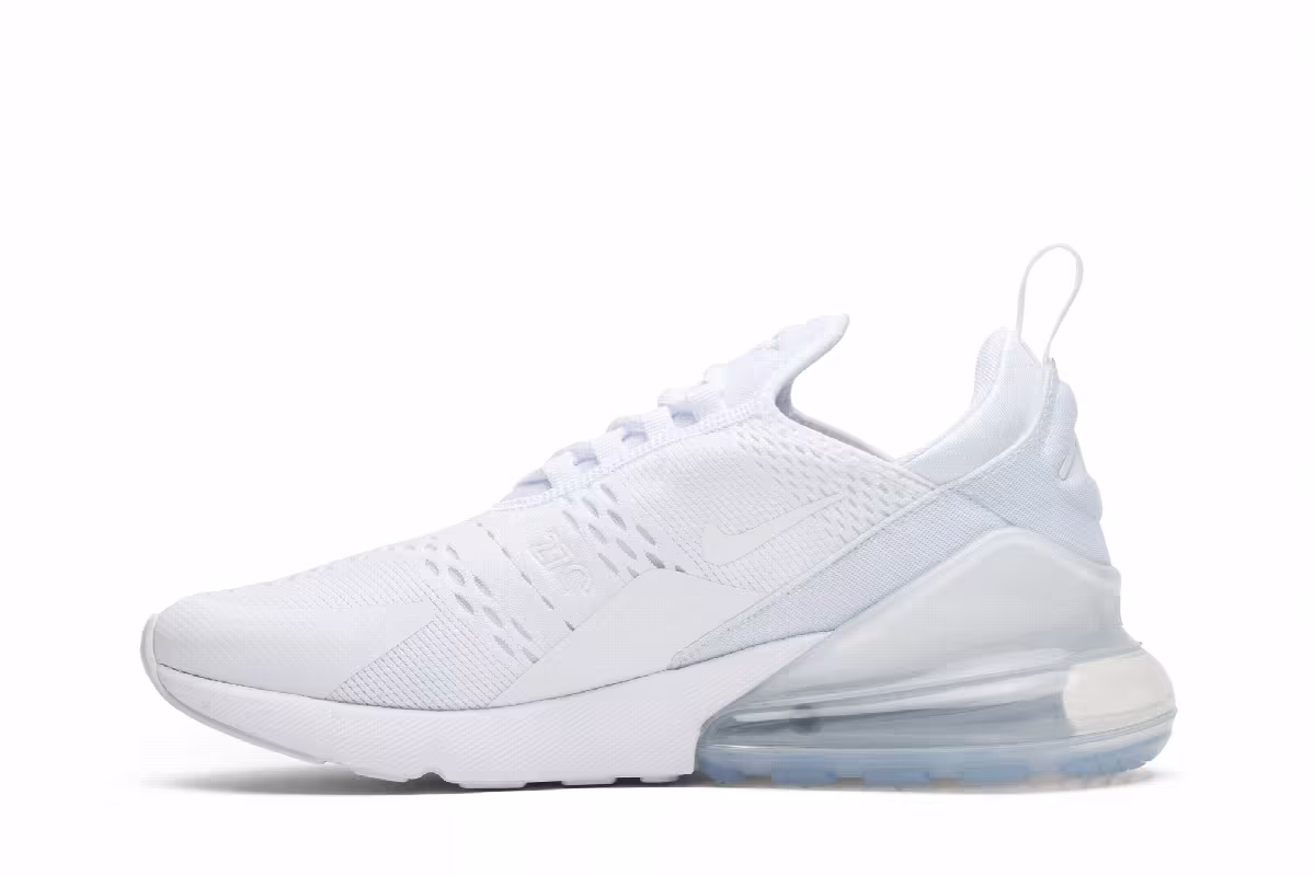 Nike Women's Air Max 270 Triple White, view 4