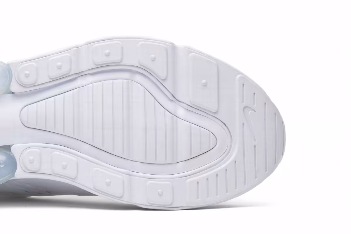 Nike Women's Air Max 270 Triple White, view 6