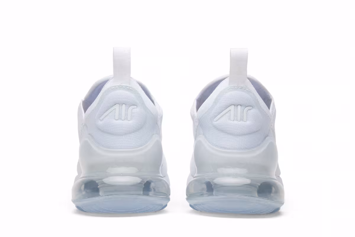 Nike Women's Air Max 270 Triple White, view 7