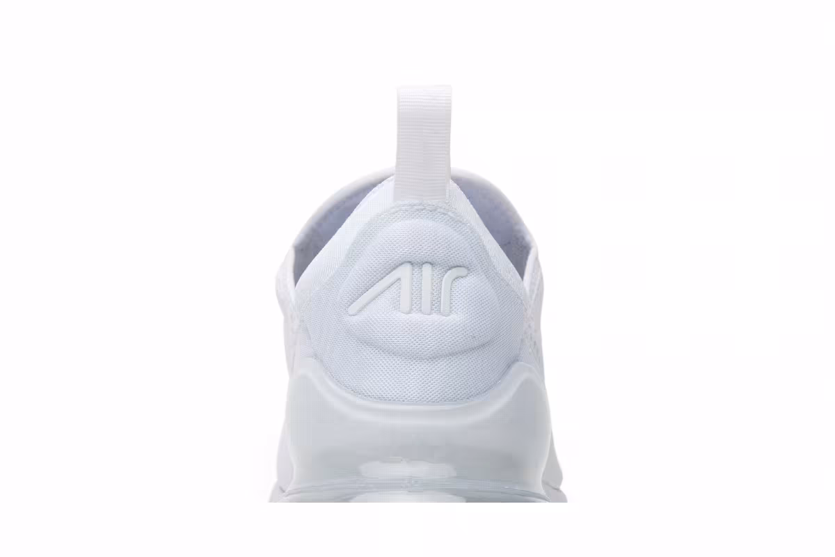 Nike Women's Air Max 270 Triple White, view 8