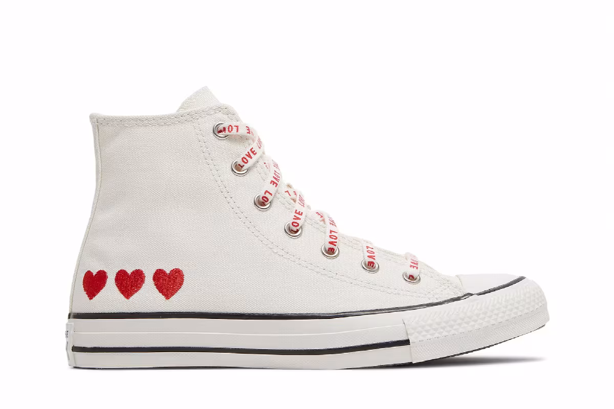 Converse Chuck Taylor All Star High GS Embroidered Hearts, view 2