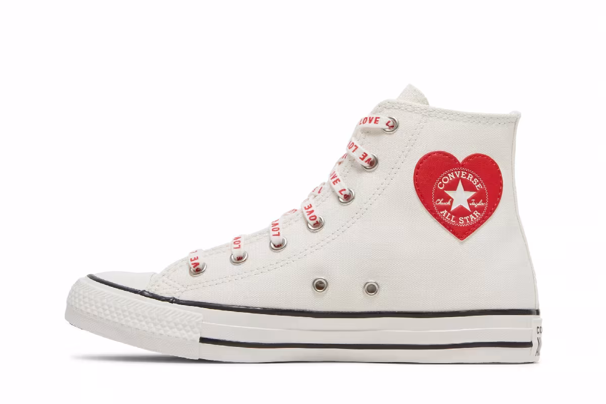Converse Chuck Taylor All Star High GS Embroidered Hearts, view 4