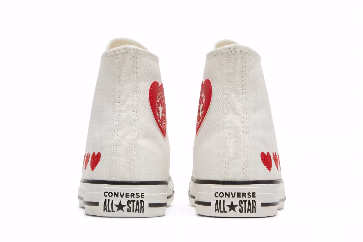 Converse Chuck Taylor All Star High GS Embroidered Hearts, view 7