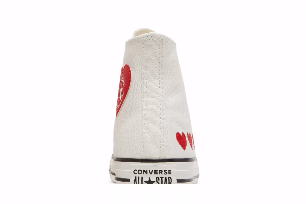 Converse Chuck Taylor All Star High GS Embroidered Hearts, view 8