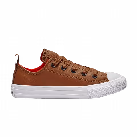 Converse Chuck Taylor All Star Puffer Stitch Low GS 'Burnt Caramel Bright Poppy'