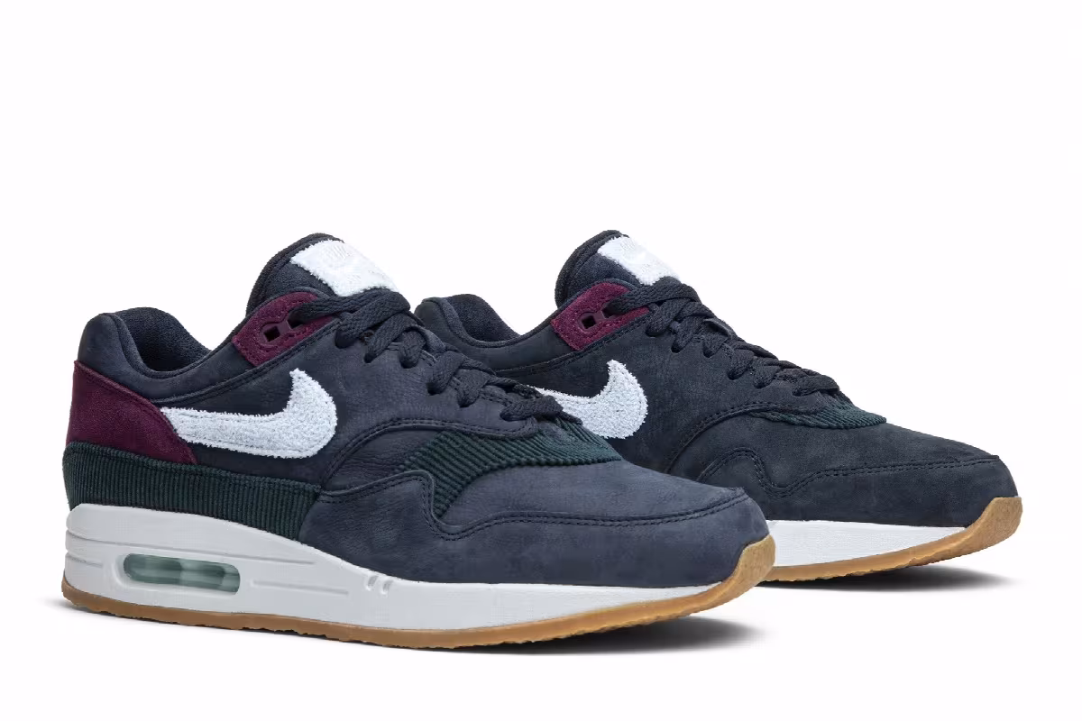 Nike Air Max 1 Premium Dark Obsidian, Crepe Pack, view 9