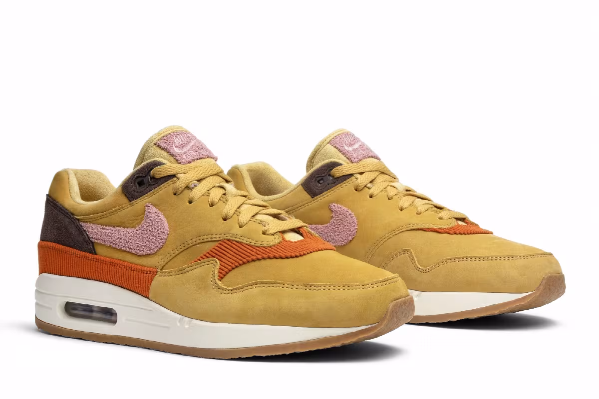 Nike Air Max 1 Premium Wheat Gold, Bacon, Crepe Pack, view 9