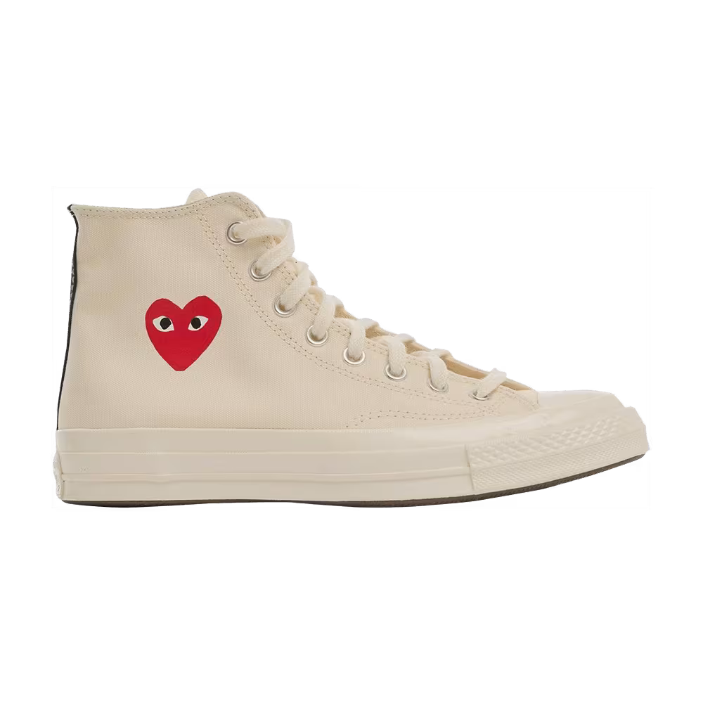 Comme des Garçons PLAY x Converse Chuck 70 High Small Red Heart - Beige