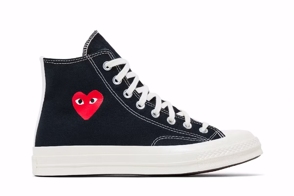 Comme des Garçons PLAY x Converse Chuck 70 High Small Red Heart - Black, view 2