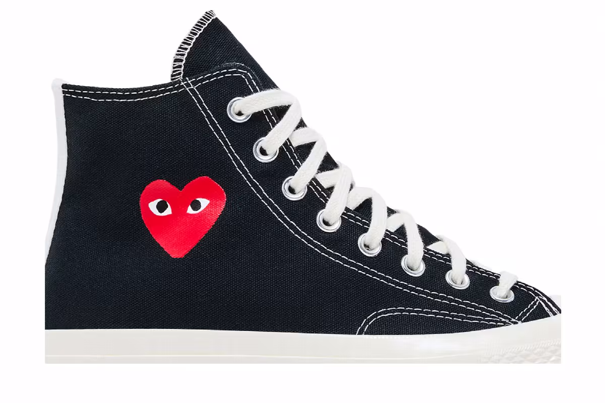 Comme des Garçons PLAY x Converse Chuck 70 High Small Red Heart - Black, view 3
