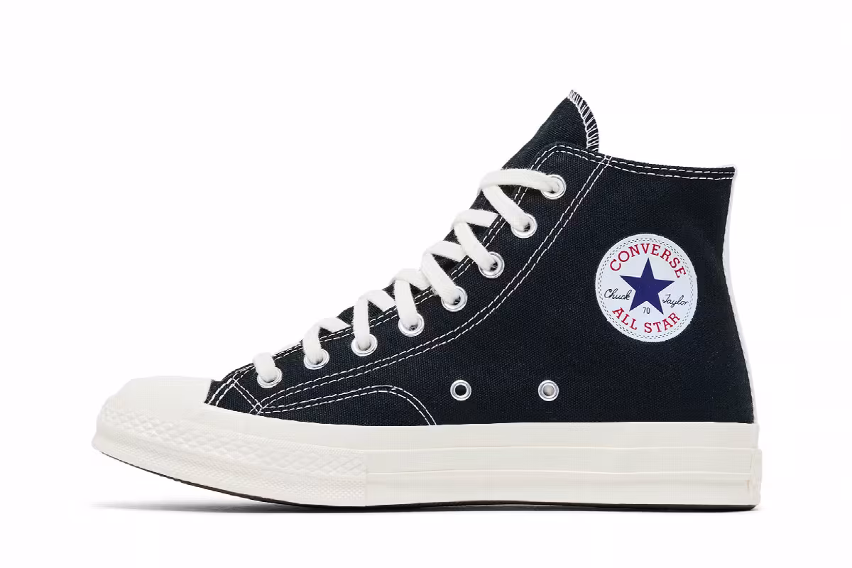 Comme des Garçons PLAY x Converse Chuck 70 High Small Red Heart - Black, view 4