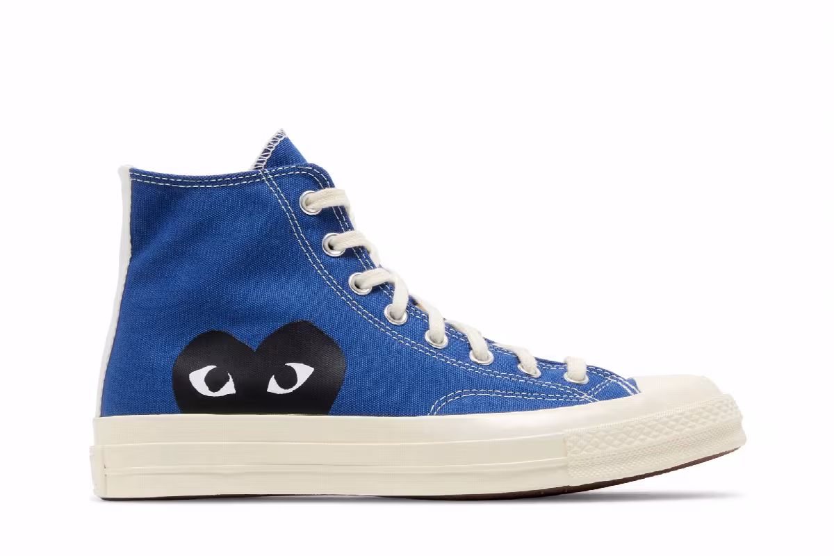 Comme des Garçons PLAY x Converse Chuck 70 High Blue Quartz, view 2