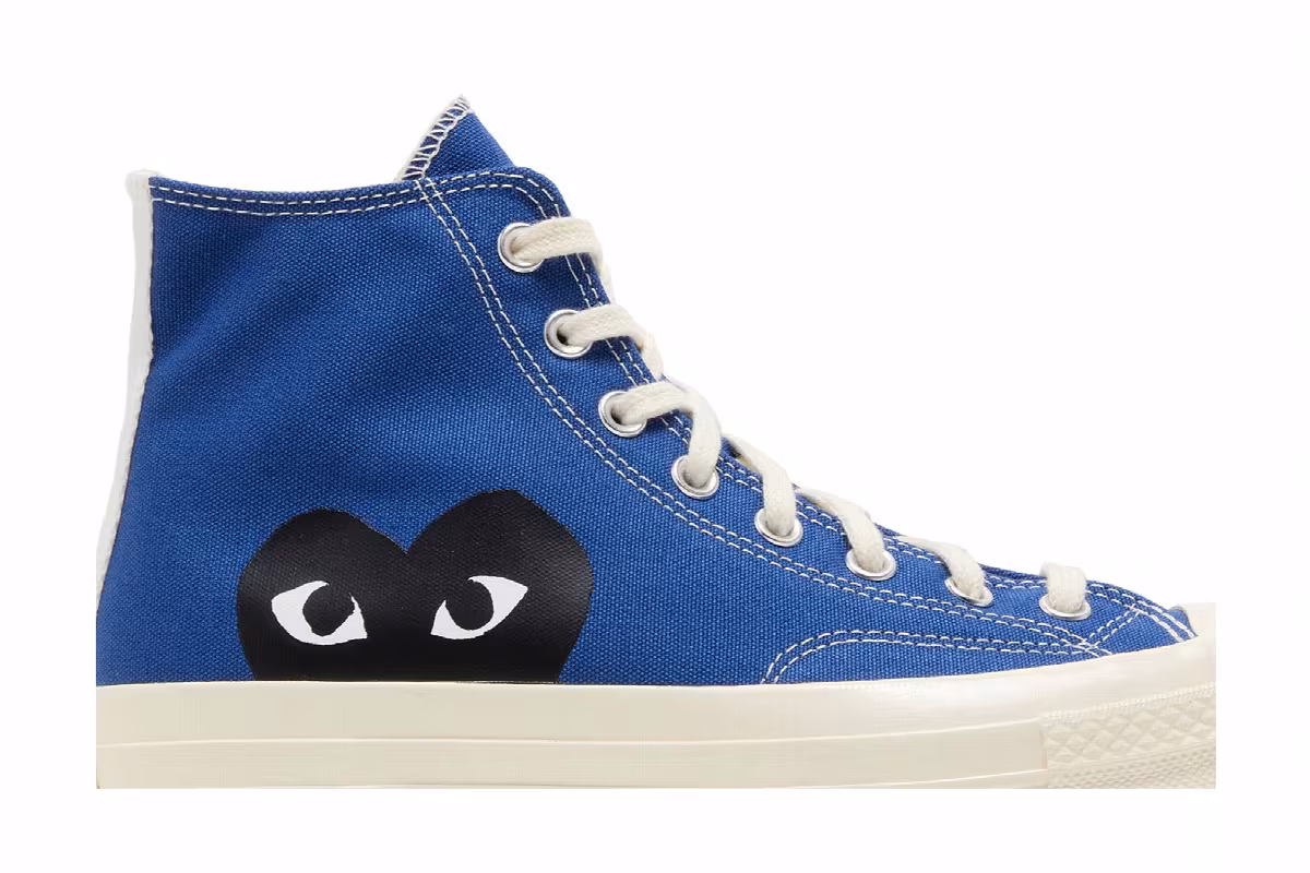 Comme des Garçons PLAY x Converse Chuck 70 High Blue Quartz, view 3