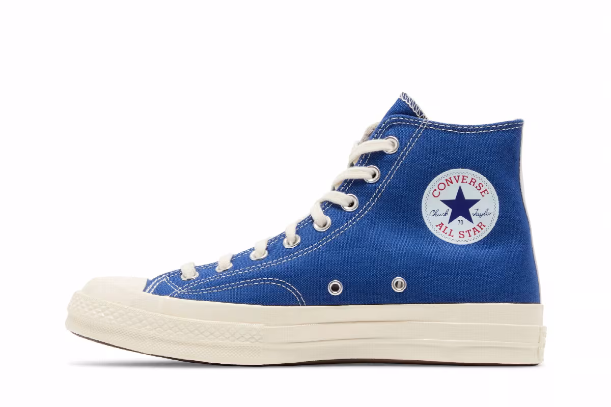 Comme des Garçons PLAY x Converse Chuck 70 High Blue Quartz, view 4